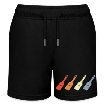 Painting Brush - Kids Organic Sweat Shorts by Stanley/Stella - black - Front