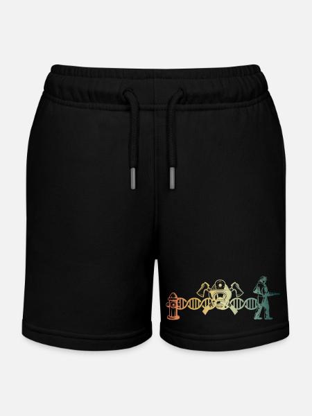 Feuerwehrmann Feuerwehr DNA DNS - Kinder Organic Joggingshorts Mini Bolter von Stanley/Stella - Schwarz