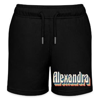 Alexandra t-shirt retro vintage t-shirt gift - Kids Organic Sweat Shorts by Stanley/Stella - black - Front