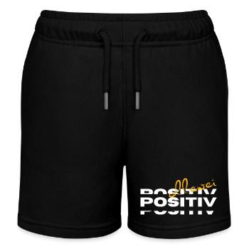 Ollewei positif - toujours positif - Short de jogging enfant bio Stanley/Stella - noir - Devant