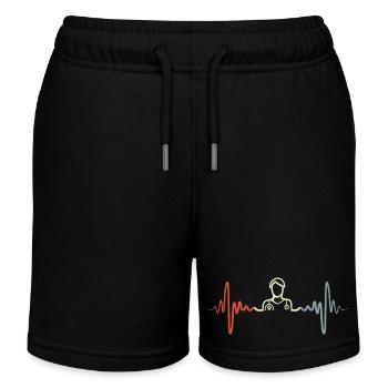 Tiermediziner Herzlinie - Kinder Organic Joggingshorts Mini Bolter von Stanley/Stella - Schwarz - Vorne