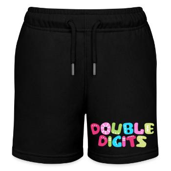 Doppelte Ziffern: Bunte Bubble-Ziffern - Kinder Organic Joggingshorts Mini Bolter von Stanley/Stella - Schwarz - Vorne