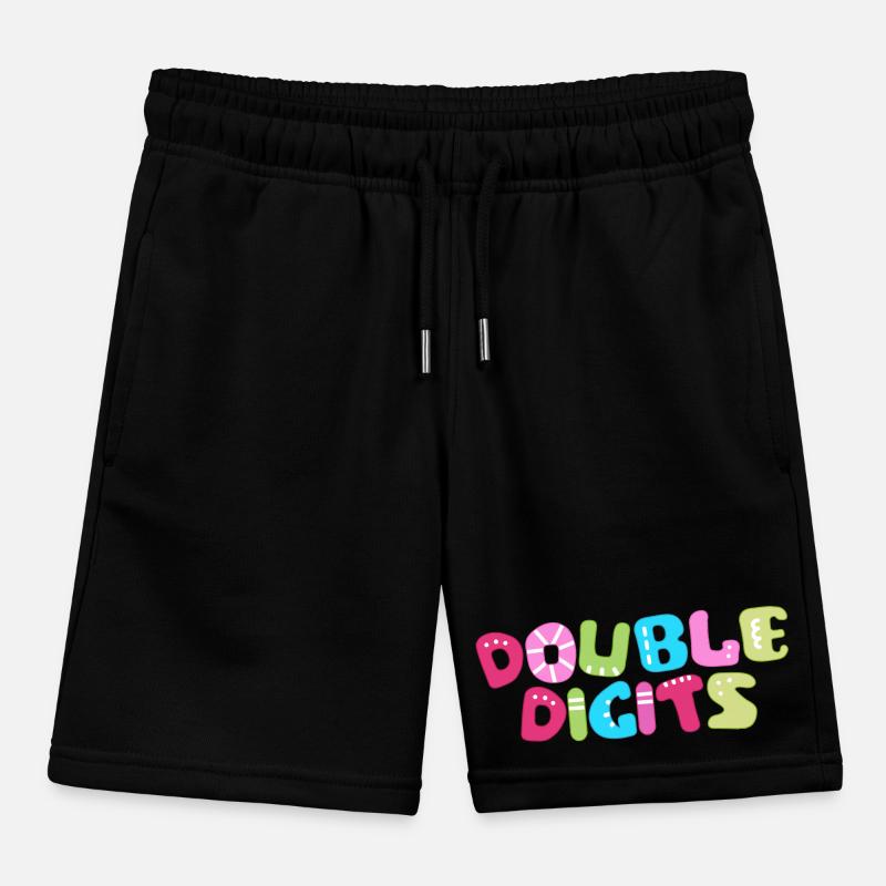 Double Digits: Colorful Bubble Numerals Kids Organic Sweat Shorts by Stanley/Stella