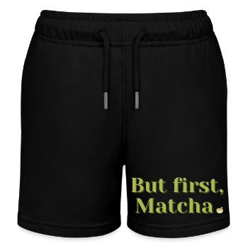 But First, Matcha – Tee & Wellness Geschenk - Kinder Organic Joggingshorts Mini Bolter von Stanley/Stella - Schwarz - Vorne