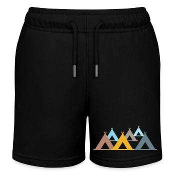 Zelte Zelt Camping Outdoor Sommer Freizeit Camper - Kinder Organic Joggingshorts Mini Bolter von Stanley/Stella - Schwarz - Vorne