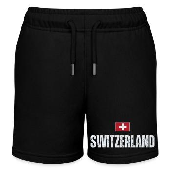 Ich liebe die Schweiz, Schweizer Patriot - Kinder Organic Joggingshorts Mini Bolter von Stanley/Stella - Schwarz - Vorne