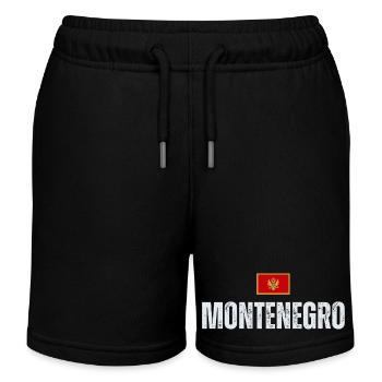 Flag of Montenegro, I love Montenegro - Kids Organic Sweat Shorts by Stanley/Stella - black - Front