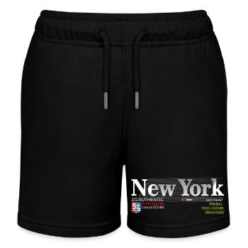 Street Style Abstract NYC Print - Kids Organic Sweat Shorts by Stanley/Stella - black - Front
