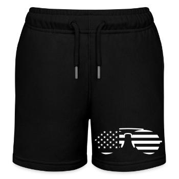 USA Sonnenbrille – Aviator Flagge Cool Pilot Style - Kinder Organic Joggingshorts Mini Bolter von Stanley/Stella - Schwarz - Vorne