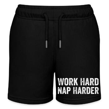 Work hard, Nap harder - Short de jogging enfant bio Stanley/Stella - noir - Devant