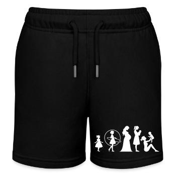 Evolution Mom Mother's Day Child Family - Kids Organic Sweat Shorts by Stanley/Stella - black - Front