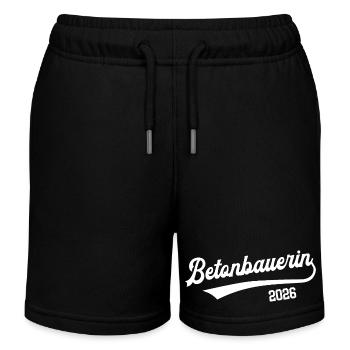 Concrete Worker 2026 Apprenticeship Profession Concrete Worker - Kids Organic Sweat Shorts by Stanley/Stella - black - Front
