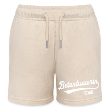 Concrete Worker 2026 Apprenticeship Profession Concrete Worker - Kids Organic Sweat Shorts by Stanley/Stella - soft Ecru - Front