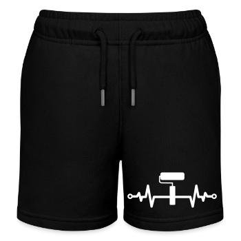Idée cadeau pour peintres et bricoleurs Rouleau à peinture - Short de jogging enfant bio Stanley/Stella - noir - Devant