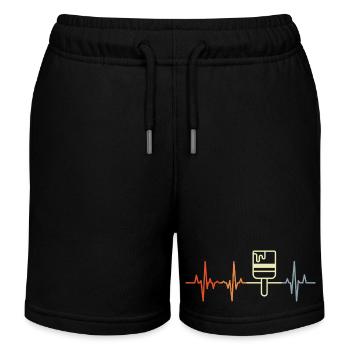 Maler Lackierer Herzlinie - Kinder Organic Joggingshorts Mini Bolter von Stanley/Stella - Schwarz - Vorne