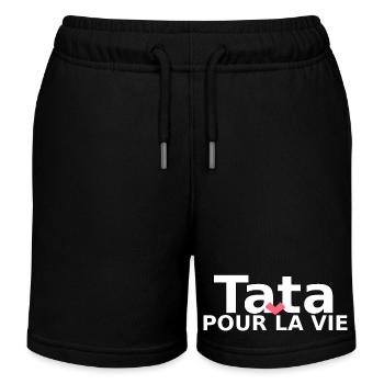 Tata pour la vie  - Short de jogging enfant bio Stanley/Stella - noir - Devant