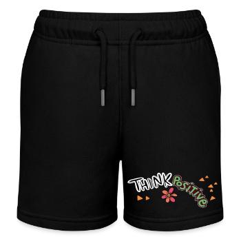 Think Positive - Kids Organic Sweat Shorts by Stanley/Stella - black - Front