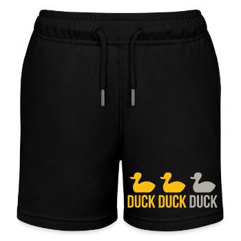 Tri-Duck Repetition Emblem - Kids Organic Sweat Shorts by Stanley/Stella - black - Front
