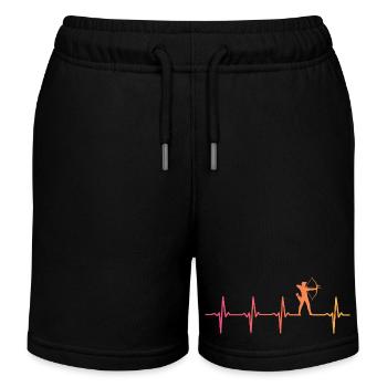 Bogenschießen Sonnenuntergang Herzschlag des Bogenschießens - Kinder Organic Joggingshorts Mini Bolter von Stanley/Stella - Schwarz - Vorne