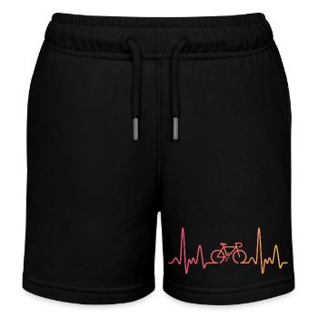 Sonnenuntergang Radfahren Herzschlag Radfahren - Kinder Organic Joggingshorts Mini Bolter von Stanley/Stella - Schwarz - Vorne