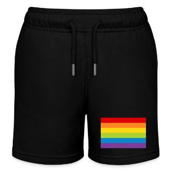 Affiche arc-en-drapeau drapeau LGBT arc-en-ciel - Short de jogging enfant bio Stanley/Stella - noir - Devant