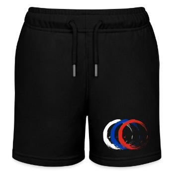 Kreis Bürste Flagge Russland Fahne Farben Vektor - Kinder Organic Joggingshorts Mini Bolter von Stanley/Stella - Schwarz - Vorne