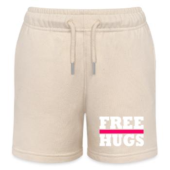 Free Hugs - Kids Organic Sweat Shorts by Stanley/Stella - soft Ecru - Front