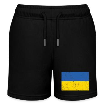 Ukraine Flagge Distressed Cool - Kinder Organic Joggingshorts Mini Bolter von Stanley/Stella - Schwarz - Vorne