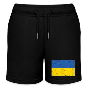 Ukraine Flagge Distressed - Kinder Organic Joggingshorts Mini Bolter von Stanley/Stella - Schwarz - Vorne