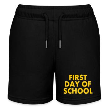 First day of school - Kids Organic Sweat Shorts by Stanley/Stella - black - Front
