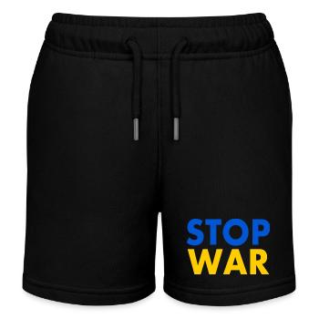 Stop war - Kids Organic Sweat Shorts by Stanley/Stella - black - Front