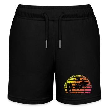 Surfer T-shirt made of soft jersey and summer vibes - Kids Organic Sweat Shorts by Stanley/Stella - black - Front