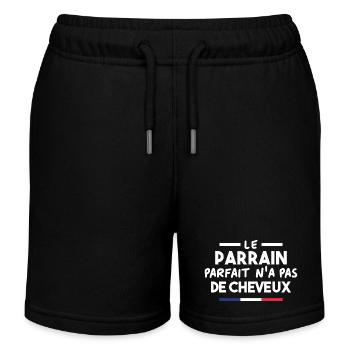Le parrain parfait n'a pas de cheveux - Short de jogging enfant bio Stanley/Stella - noir - Devant