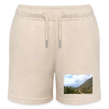 Mountain Mountains Mountain Landscape Poster - Kids Organic Sweat Shorts by Stanley/Stella - soft Ecru - Front