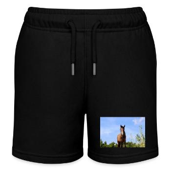 Pferd - Kinder Organic Joggingshorts Mini Bolter von Stanley/Stella - Schwarz - Vorne