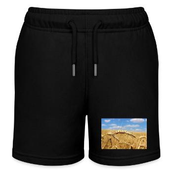 Landwirtschaft Kornfeld Landschaft - Kinder Organic Joggingshorts Mini Bolter von Stanley/Stella - Schwarz - Vorne