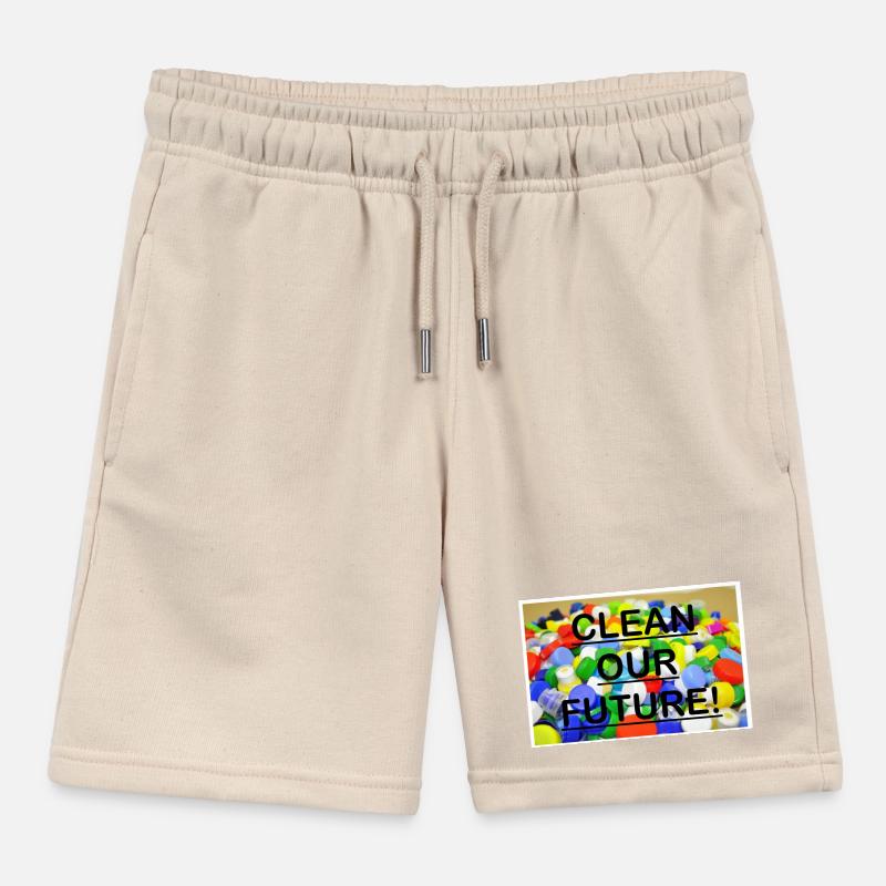 Future plastic Kids Organic Sweat Shorts by Stanley/Stella