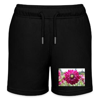 Dahlia Red Violet Blossom ,Flower - Kids Organic Sweat Shorts by Stanley/Stella - black - Front