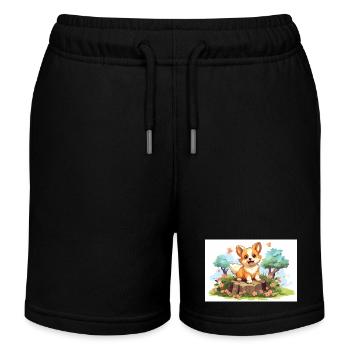 Dog Playing In Garden - Kinder Organic Joggingshorts Mini Bolter von Stanley/Stella - Schwarz - Vorne