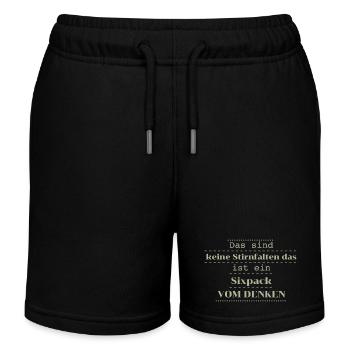 witziger spruch sixpack - Kinder Organic Joggingshorts Mini Bolter von Stanley/Stella - Schwarz - Vorne