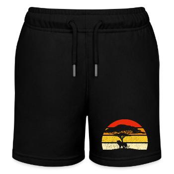 Lion sous un arbre safari afrique - Short de jogging enfant bio Stanley/Stella - noir - Devant