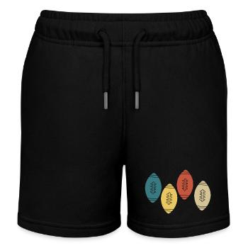 Vintage Retro Rugby - Kids Organic Sweat Shorts by Stanley/Stella - black - Front