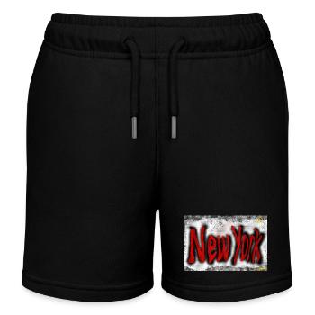 New Yorker Straßenkunst - Kinder Organic Joggingshorts Mini Bolter von Stanley/Stella - Schwarz - Vorne