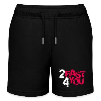Zu Schnell für Dich Spruch 2 Too Fast 4 For You - Kinder Organic Joggingshorts Mini Bolter von Stanley/Stella - Schwarz - Vorne