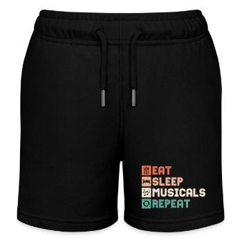 Eat Sleep Musicals Repeat Theater Singing - Kinder Organic Joggingshorts Mini Bolter von Stanley/Stella - Schwarz - Vorne