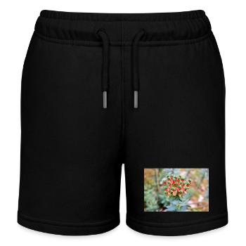 blooming colorful Wolfsmilch (Euphorbia) flower - Kids Organic Sweat Shorts by Stanley/Stella - black - Front