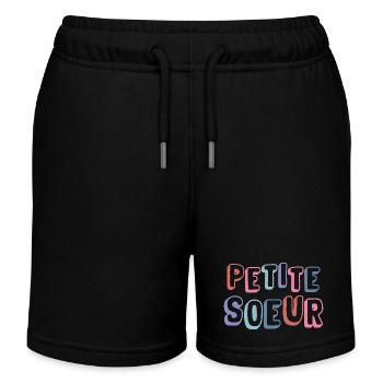 Petite soeur - nouveau né - Short de jogging enfant bio Stanley/Stella - noir - Devant