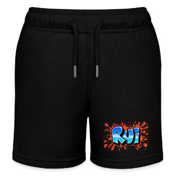 Red Rui+splash Name Graffiti - Kids Organic Sweat Shorts by Stanley/Stella - black - Front