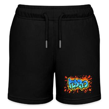 PEDRO graffiti nom sweat-shirt casquette teeshirt - Short de jogging enfant bio Stanley/Stella - noir - Devant