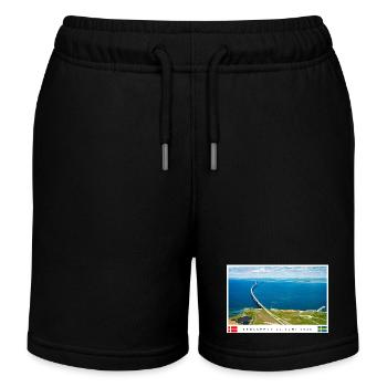 Motif de pont coloré avec date et drapeaux - Short de jogging enfant bio Stanley/Stella - noir - Devant